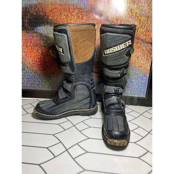Heavy Duty ANSWER Motorcycle Boots Adult Size 8 main image 13